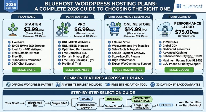 Bluehost WordPress Hosting Plans: A Complete 2026 Guide to Choosing the Right One
